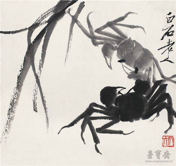 ＊76齊白石1864-1957 富家八方　設色紙本立軸